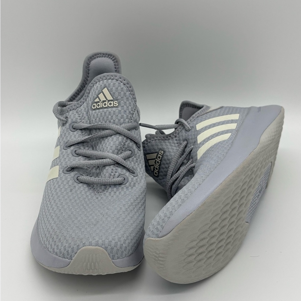 Adidas Cloudfoam Light Gray Blue Athletic Shoes Sneakers